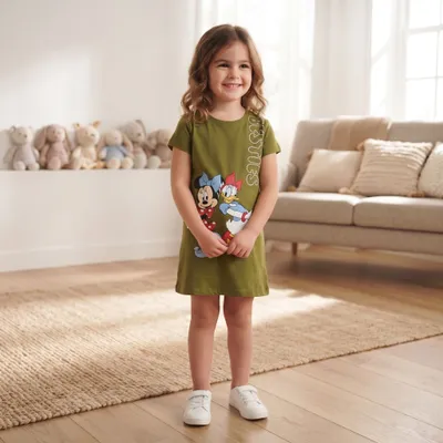 Night Dress Long Tops Disney-Olive
