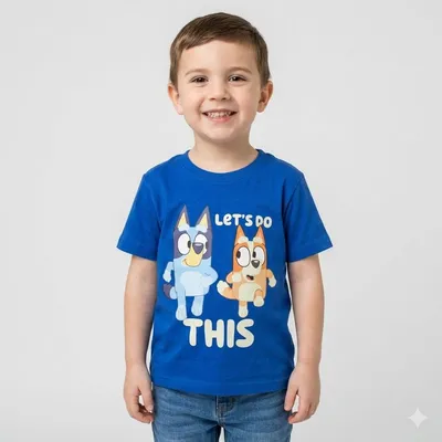 Blue Cotton Graphic Print Round Neck T-Shirt for Boys