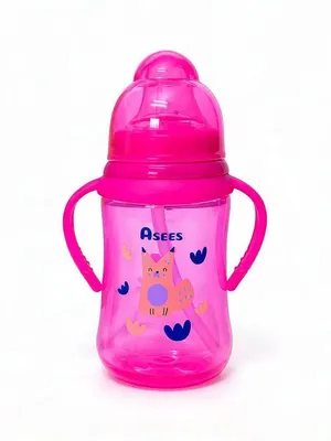 Pink 2 In 1 Wide Mouth Sipper Bottle for Babies