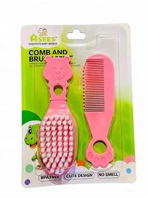 Pink Baby Hair Brush And Comb Set for Infants