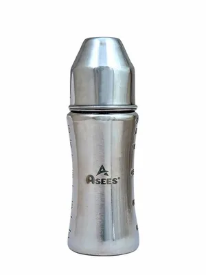 Silver Stainless Steel Wide Neck Baby Feeder for Babies