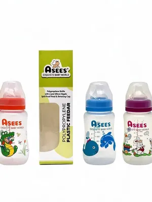 Multicolor Polypropylene Baby Feeding Bottle Set for Infants