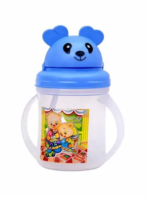 Blue Plastic Baby Fruity Cup With Handles for Babies