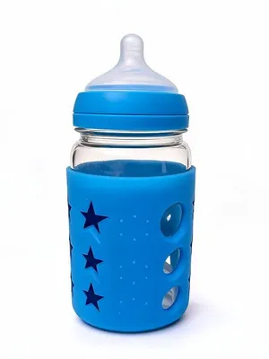Blue Glass Baby Feeder for Infants