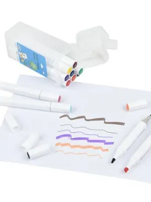 Dual Tip Marker Cum Sketch Pen For Kids And Adults - Alcohol Based Highlighter Pen With Carrying Case - Stationery Set For Coloring, Drawing And Sketching - Multicolor (Box Of 12 Pcs)