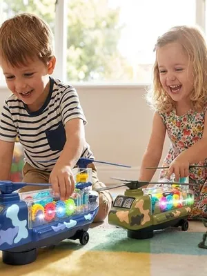 Transparent 3D Concept Gear Helicopter Toy, Mechanical Military Helo for Kids, Multicolour