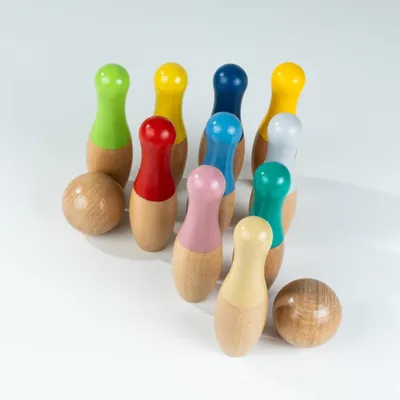 Wooden Bowling Game Set for Kids