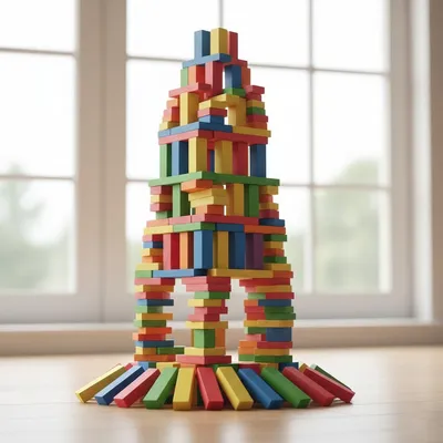 Pingo Play Colorful Wooden Dominos Blocks For 3 Years+ Multicolor — KT-720