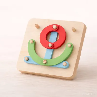 Multifunctional Montessori Pillar Flower Puzzle – Wooden Rotating Shape Toy