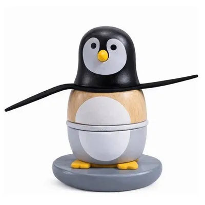 Wooden Penguin Tumbler Toy – Stacking Wobble Toy for Toddlers