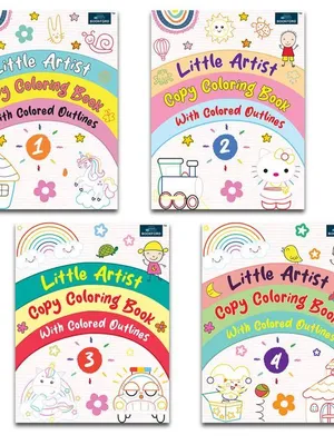 Little Artist Copy Coloring Book For Kids Set Of 4