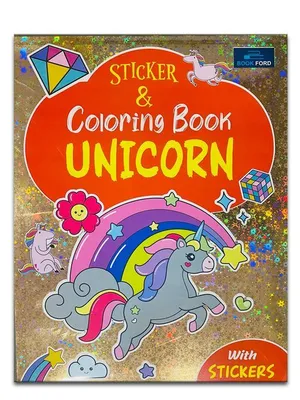Sticker & Coloring Book - Unicorn Coloring Book For Kids
