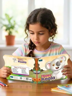 Happy Koala Animal Shaped Story Board Book - Engaging And Educational Stories For Kids 3 To 8 Years. Hardcover,