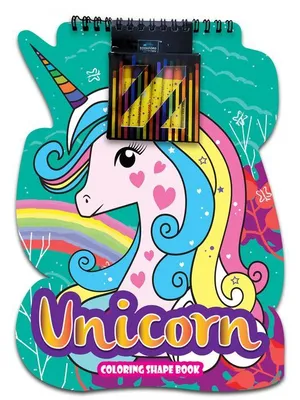 Unicorn Coloring Shape Book For Kids