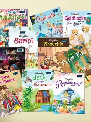 Fairy Tales for Kids (Set Of 10) - Alice In Wonder Land , Bambi , Hansel And Gretel , Peter Pan , Pinocchio Rapunzel , Cinderella , And Many More | story books for 1 year old