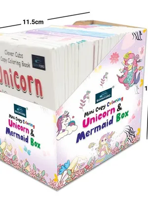 Mini Magical Coloring Box – Set of 40 Unicorn & Mermaid Copy Books to Engage & Entertain Little Artists
