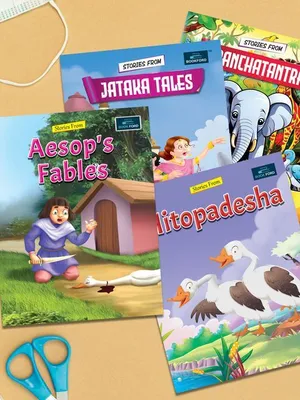 Moral stories for Kids (Set of 4) - Aesop's Fable , Jataka Tales , Panchatantra And Hitopadesha | story books for 1 year old