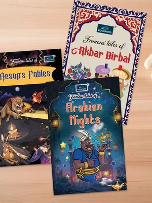 Famous Tales for Kids (Set of 3) Aesop's Fables, Akbar Birbal & Arabian Nights - Classic Stories of Wit, Wisdom, and Adventure