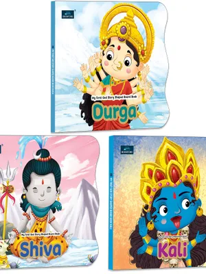 My First Shaped Board Book – Shiva, Kali and Durga Hindu Gods Mythology Story Book for Kids Pack of 3 - Age 2+ Yrs (Indian Gods and Goddesses)