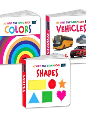 My First Tiny Board book- shape, Colors and Vehicles (Set of 3) for Kids- Early Learning and Educational, Boost Creativity and skills with engaging Bright Pictures- Ages 2+ Years