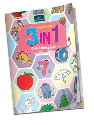 Super Cute 3 In 1 Copy Coloring Book For Kids