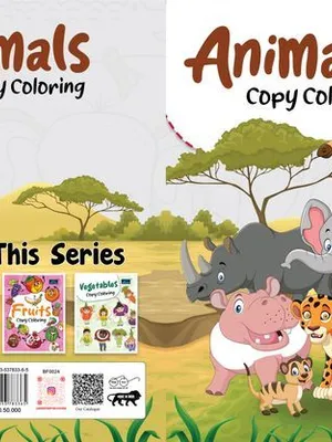 Copy Coloring Book For Kids With 64 Pages (Set of 4) - Animals , Fruits , Birds , Vegetables - 2 years to 6 years Kids | colour book | kids drawing book | coloring book for kids BOOK FORD PUBLICATIONS