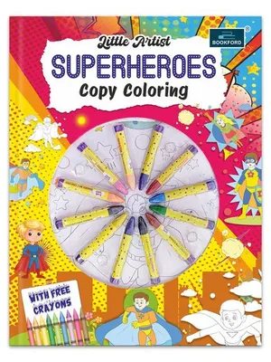 Little Artist Superheroes Copy coloring for kids
