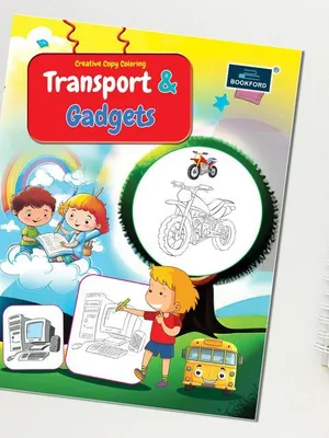 Creative Copy Coloring Book of Transport And Gadgets
