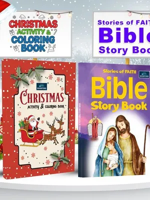 Bible Stories and Christmas Activity Book for Kids