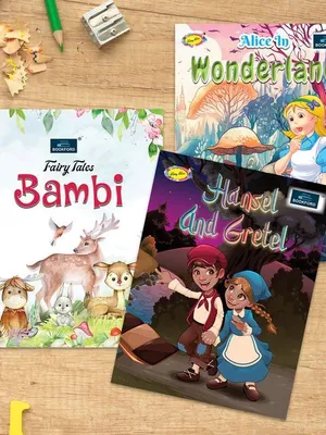 Fairy Tales for Kids (Set of 3) - Alice In Wonderland , Bambi And Hansel And Gretel