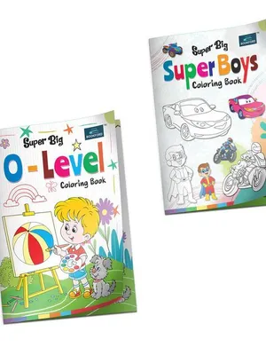 Super Big Coloring Book - O Level And Super Boys For Kids Set Of 2