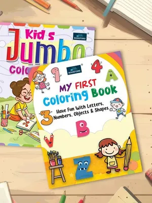 Kid's Jumbo & My First Coloring Book for Kids (Set of 2) - Fun, Educational, Colorful Imagery, Engaging Activities, and Hours of Entertainment Suitable for All Ages Groups