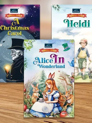Children's Classics Novel (Set of 3 books)- Alice In Wonderland, A Christmas Carol & Heidi