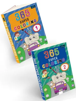 365 Super Coloring Book For Kids (Set Of 2)- Fun, Educational, Colorful Imagery, Engaging Activities, and Hours of Entertainment Drawing Books For Ages Groups | colour book BOOK FORD PUBLICATIONS