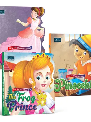 Fairy Tale Shaped Board Book for kids Cinderella, Pinocchio, and The Frog Prince -Early learning and bedtime Story with Engaging Pictures for toddlers- Ages 2+ Years