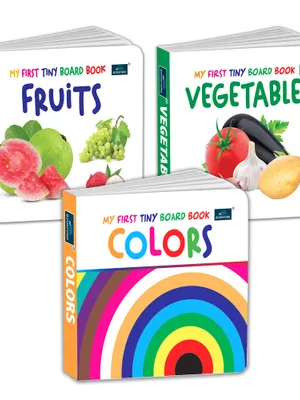 My First Tiny Board book- Fruits, Vegetables and Colors (Set of 3) for Kids- Early Learning and Educational, Boost Creativity and skills with engaging Bright Pictures- Ages 2+ Years