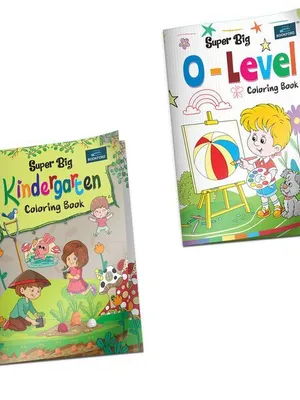 Super Big Coloring Book - O Level And Kindergarten For Kids Set Of 2