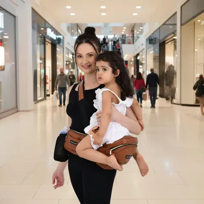 Carrier with Hip Seat, in-Built Mini Diaper Bag & Convertible to Sling Carry Bag 6-in-1 Baby Carrier for 5 Months to 36 Months Or Upto 18 Kgs (Brown)