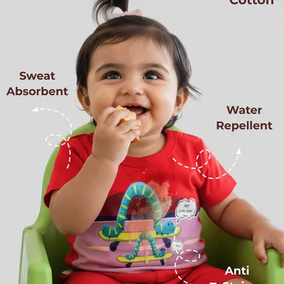 Mess-Proof Natural Cotton Unisex Baby & Kids Co-Ord Set — Jolly Caterpillar