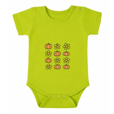 Rash-Proof Natural Cotton Unisex Onesies for Babies — Pumpkin Flower