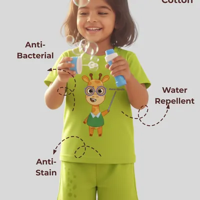Worry-Free Natural Cotton Unisex Baby & Kids Co-Ord Set — Abra Giraffa