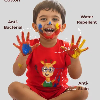 Worry-Free Natural Cotton Unisex Baby & Kids Co-Ord Set — Abra Giraffa