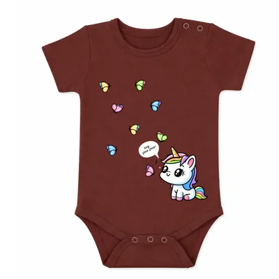 Spill-Proof Natural Cotton Unisex Onesies for Babies — Happy Unicorn
