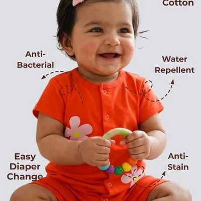 Worry-Free Natural Cotton Unisex Rompers For Babies — Daisy