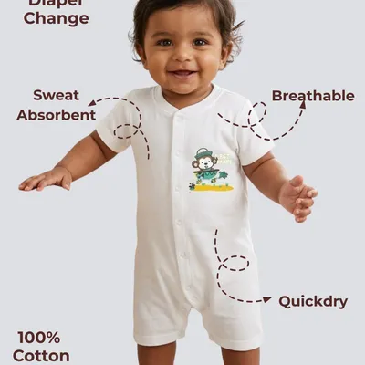 Ultra Soft and Comfortable Natural Cotton Unisex Rompers For Babies — Sailor Monkey