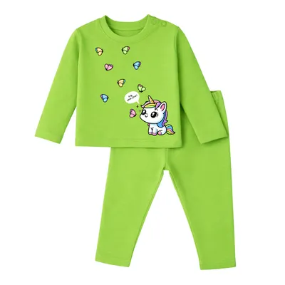 Sweat-Wicking Natural Cotton Unisex Baby & Kids Co-Ord Set — Happy Unicorn