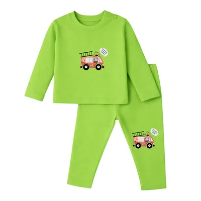 Flexible Fit Natural Cotton Unisex Baby & Kids Co-Ord Set — Fire Truck