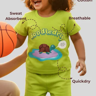 Feel Fresh Natural Cotton Unisex Baby & Kids Co-Ord Set — Puddle Turtle