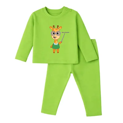 Spill-Proof Natural Cotton Unisex Baby & Kids Co-Ord Set — Abra Giraffa