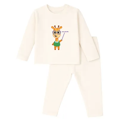 Spill-Proof Natural Cotton Unisex Baby & Kids Co-Ord Set — Abra Giraffa